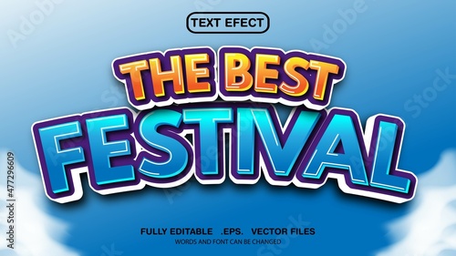 3D editable text effect and font style, festival and holiday themed