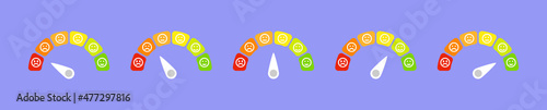 Emoticon scale icon set. Feedback scale. Vector on isolated background. EPS 10