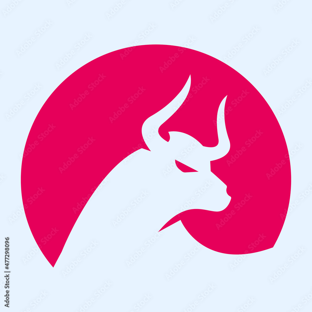Bull simple design negative space masculine logo Bull simple design negative space masculine logo