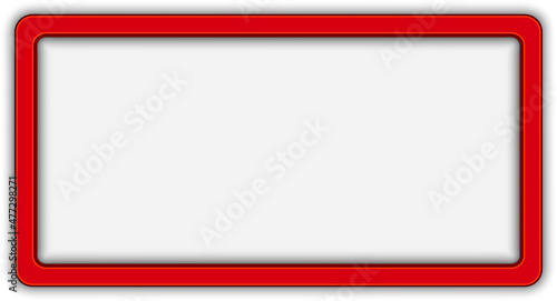 Red blank picture frame retro on white background. Vector illustration
