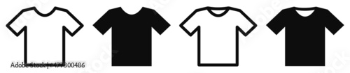 Set of t-shirt icons. Shirt, t-shirt, apparel store. T-shirt design template. Vector illustration.