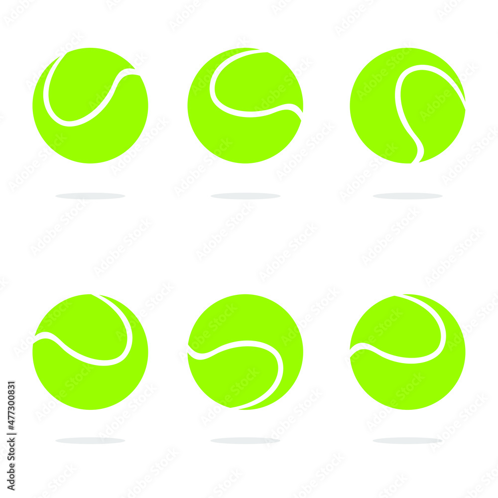Tennis ball icon vector symbol isolated on white background Tennis ball championship or tournament vector design.

