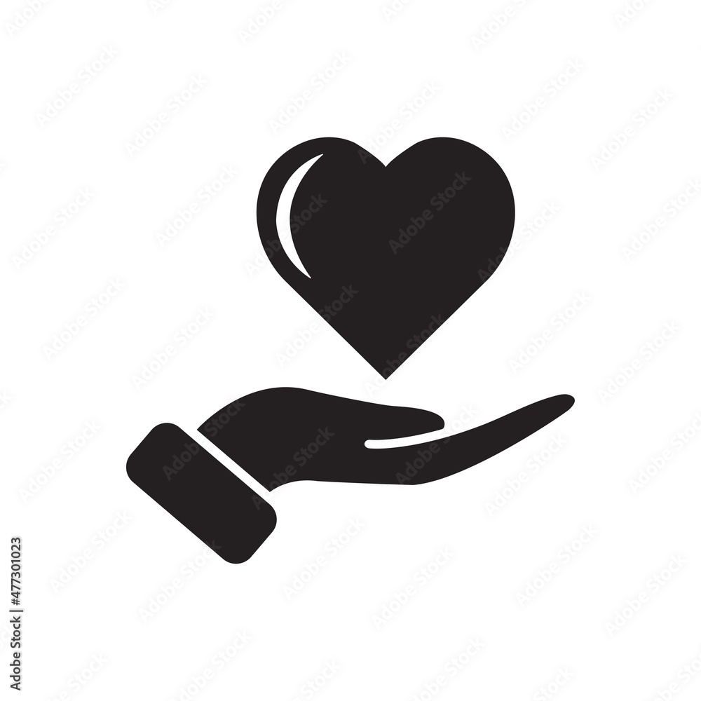 Hand of love icon ( vector illustration ) Hand of love icon ( vector illustration )