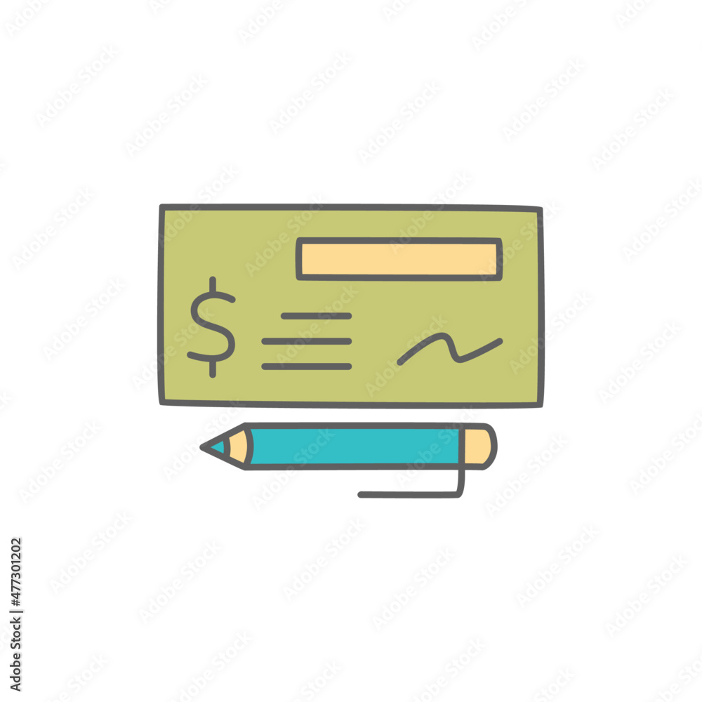Payment Check Icon in color icon, isolated on white background Payment Check Icon in color icon, isolated on white background