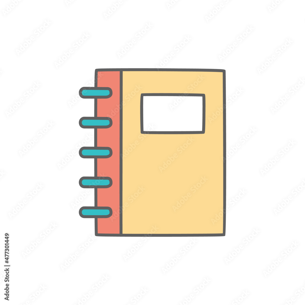 Notebook Icon in color icon, isolated on white background Notebook Icon in color icon, isolated on white background