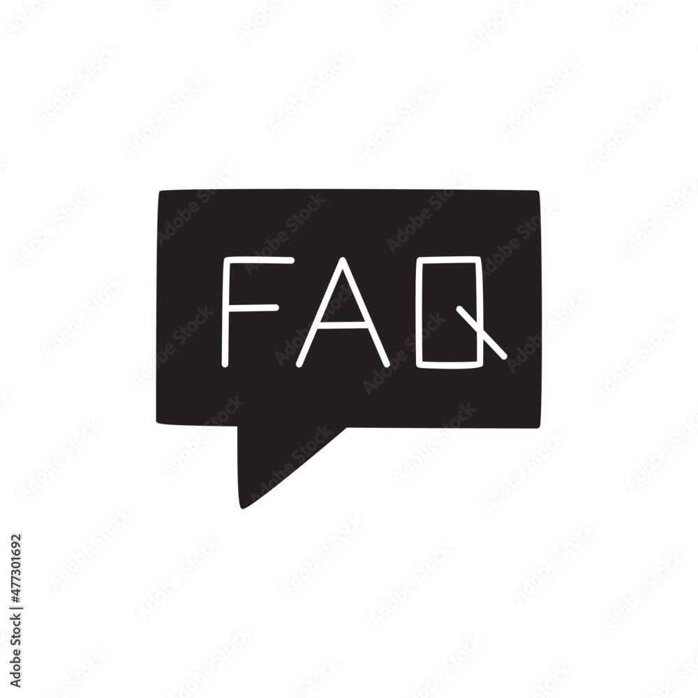 F. A. Q Icon in black flat glyph, filled style isolated on white background F. A. Q Icon in black flat glyph, filled style isolated on white background