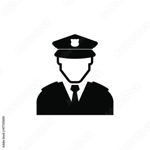 police man icon on white background	