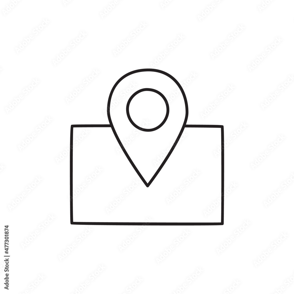 Location Icon in black line style icon, style isolated on white background Location Icon in black line style icon, style isolated on white background