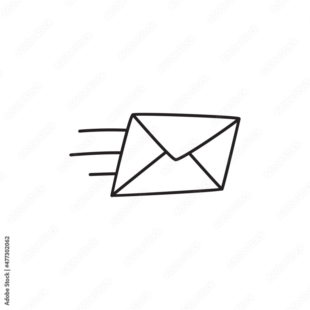 Send Mail Icon  in black line style icon, style isolated on white background