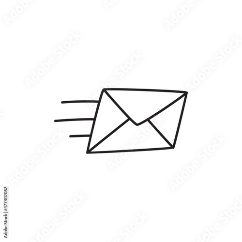 Send Mail Icon  in black line style icon, style isolated on white background