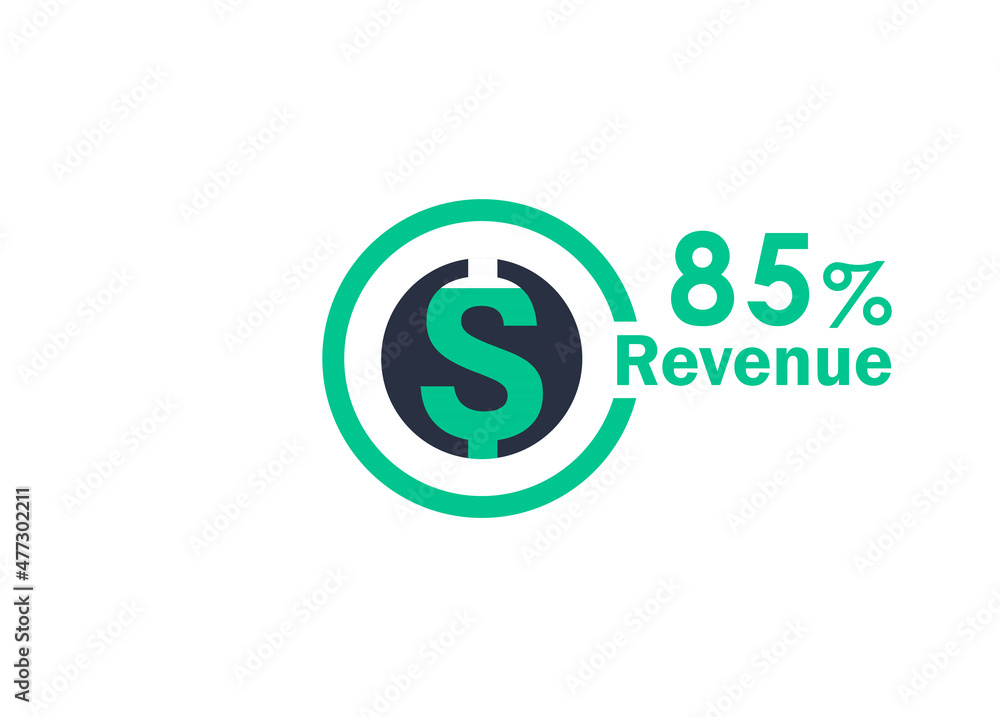 85% revenue design vector image 85% revenue design vector image