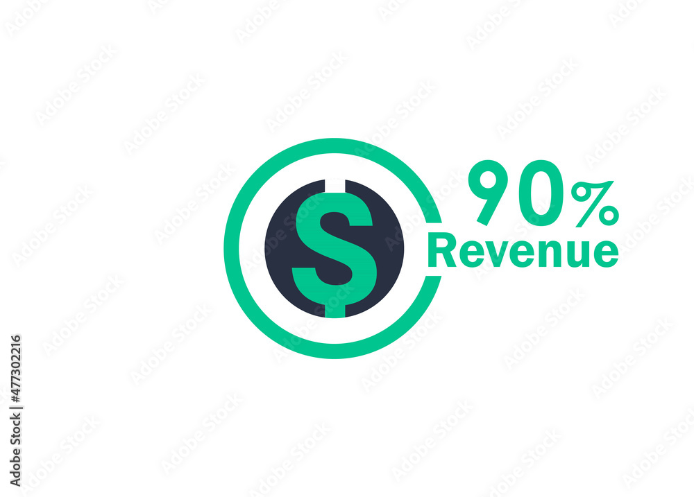 Obraz premium 90% revenue design vector image