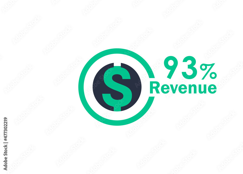 93% revenue design vector image 93% revenue design vector image