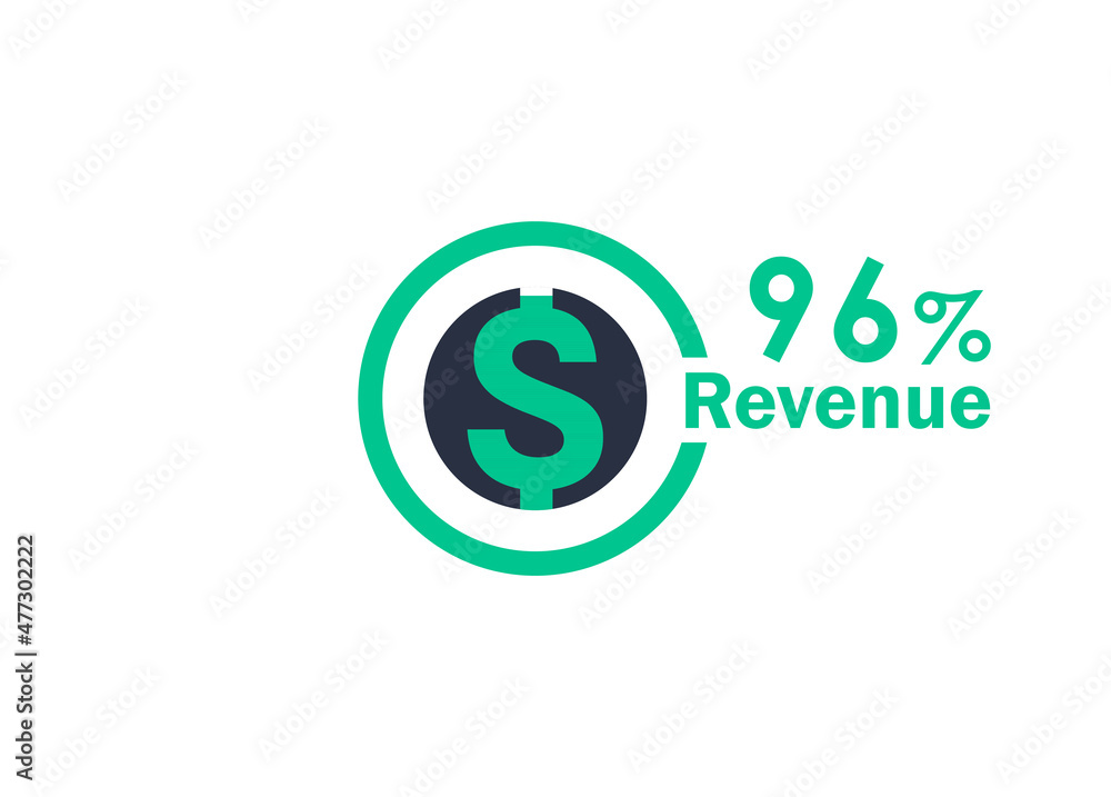 Fototapeta premium 96% revenue design vector image