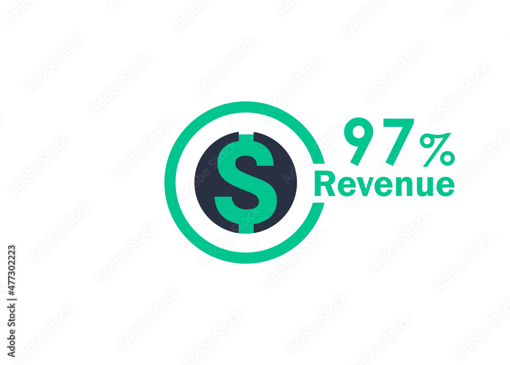 Fototapeta premium 97% revenue design vector image