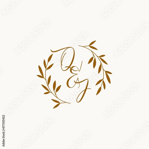 QJ initial wedding monogram logo photo