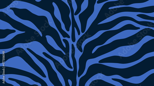 Stripes pattern navy blue tiger or zebra skin. animal texture vector concept. abstract illustration.