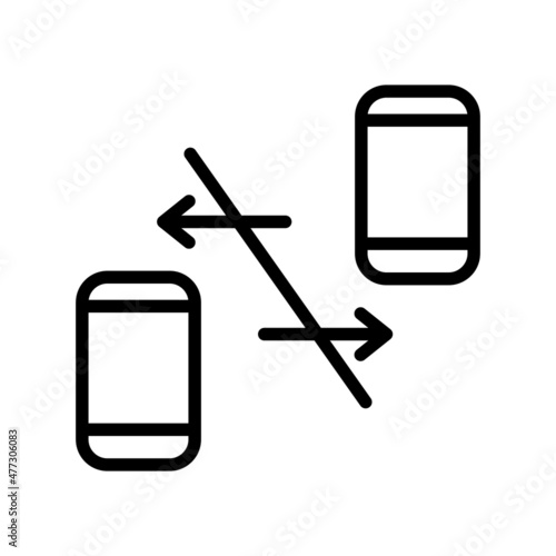 Digital detox flat line icon. Digital addiction problem. Healthy lifestyle, Going offline, No Phone. Outline sign for mobile concept and web design, store