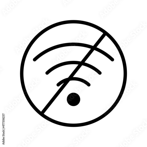 Digital detox flat line icon. Digital addiction problem. Healthy lifestyle, Going offline, No Phone. Outline sign for mobile concept and web design, store
