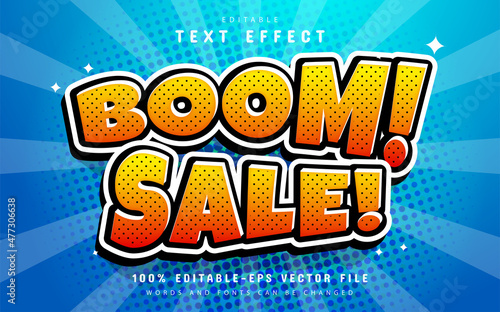 Boom sale comic style text effect