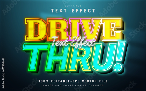 Fast drive thru 3d text effect editable