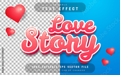 Love story text effect editable