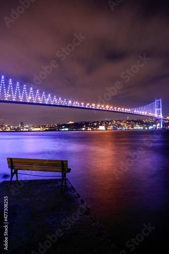 Bosphorus Bridge and Istanbul Night  Besiktas Istanbul Turkey