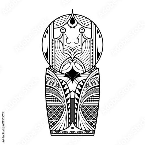 Tattoo abstract black arm template vector