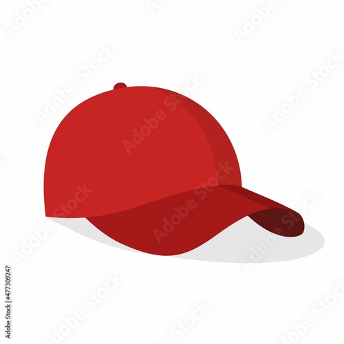 Baseball cap isolated on white background. Summer hat, stylish sports headwear, an athletic accessory that protects your head from the sun. Vector illustration