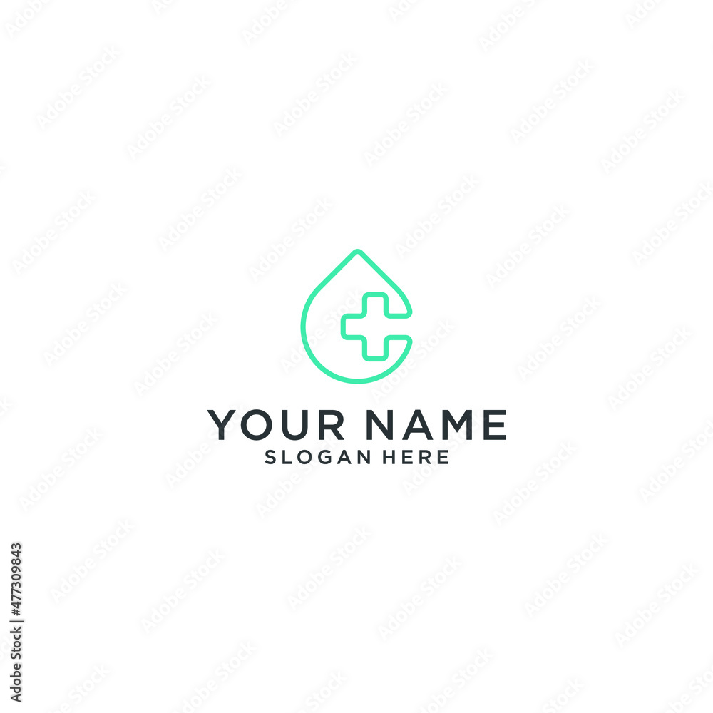 water and medical combination logo design vector template water and medical combination logo design vector template