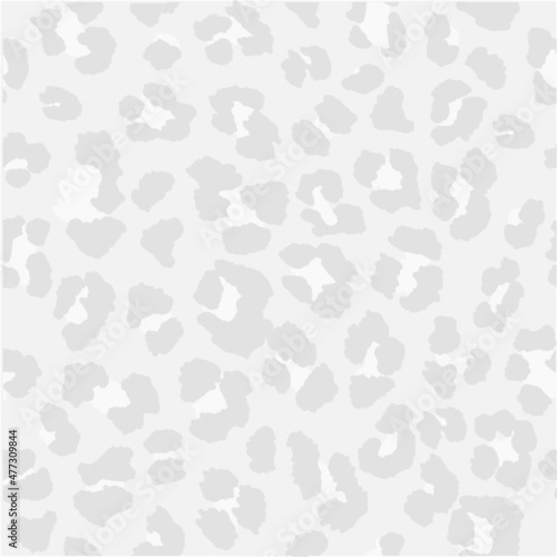White and gray repeatable, seamless leopard print background.