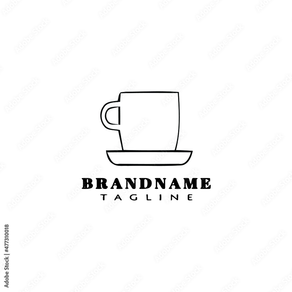 cup cartoon logo design template icon black isolated vector illustration cup cartoon logo design template icon black isolated vector illustration