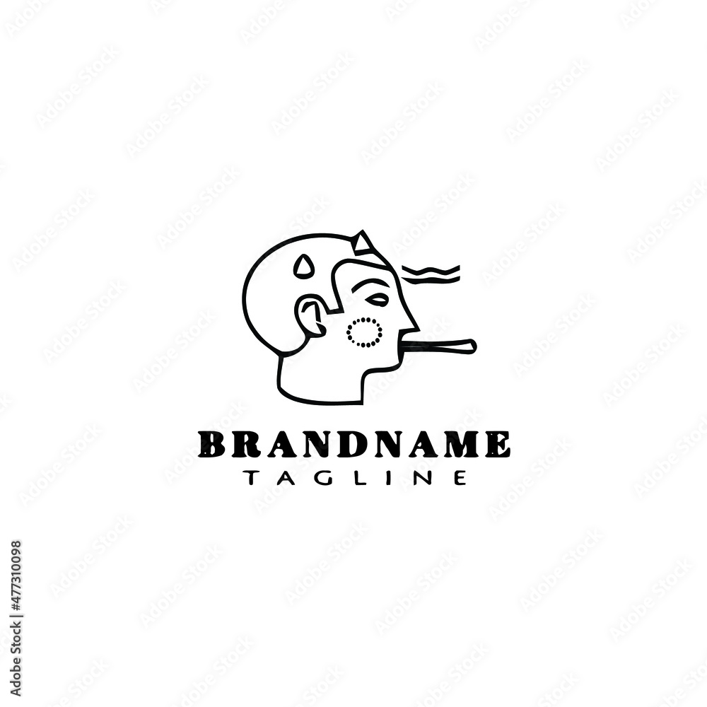 man with fever logo cartoon icon design template black isolated vector illustration man with fever logo cartoon icon design template black isolated vector illustration