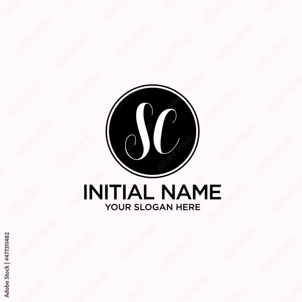 SC monogram logo template vector SC monogram logo template vector