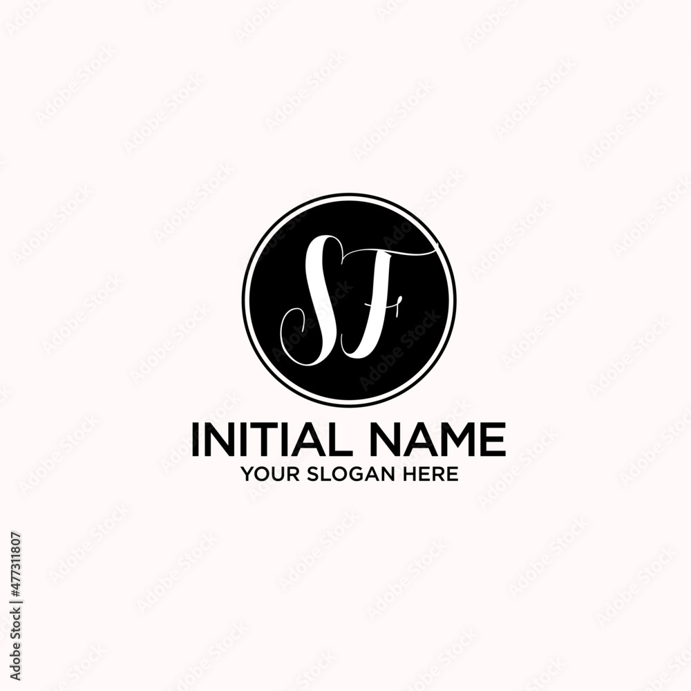 SF monogram logo template vector SF monogram logo template vector