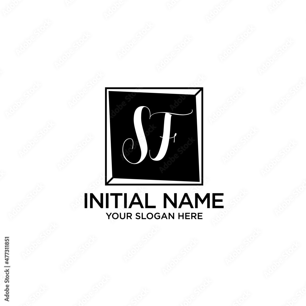 SF monogram logo template vector SF monogram logo template vector
