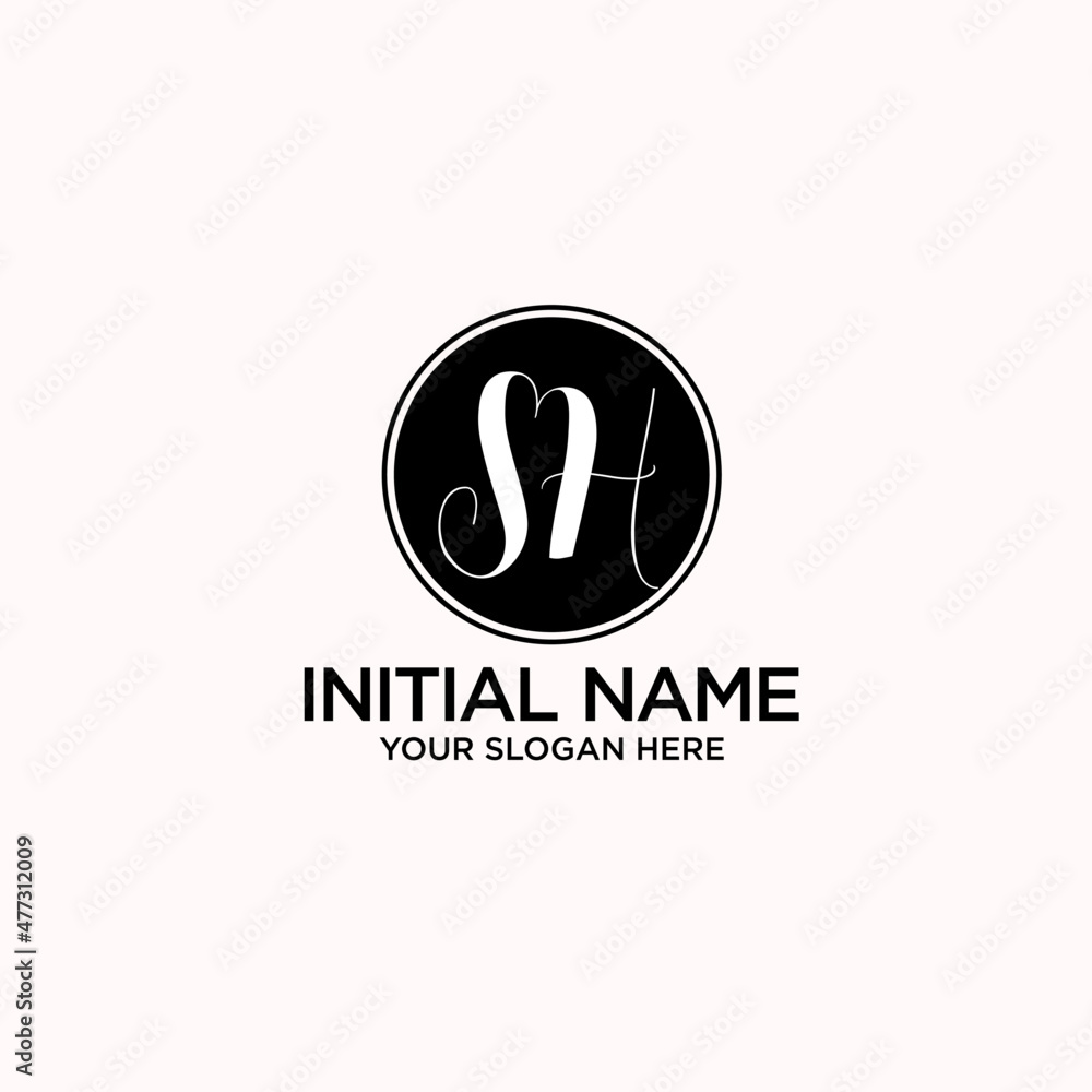 SH monogram logo template vector SH monogram logo template vector