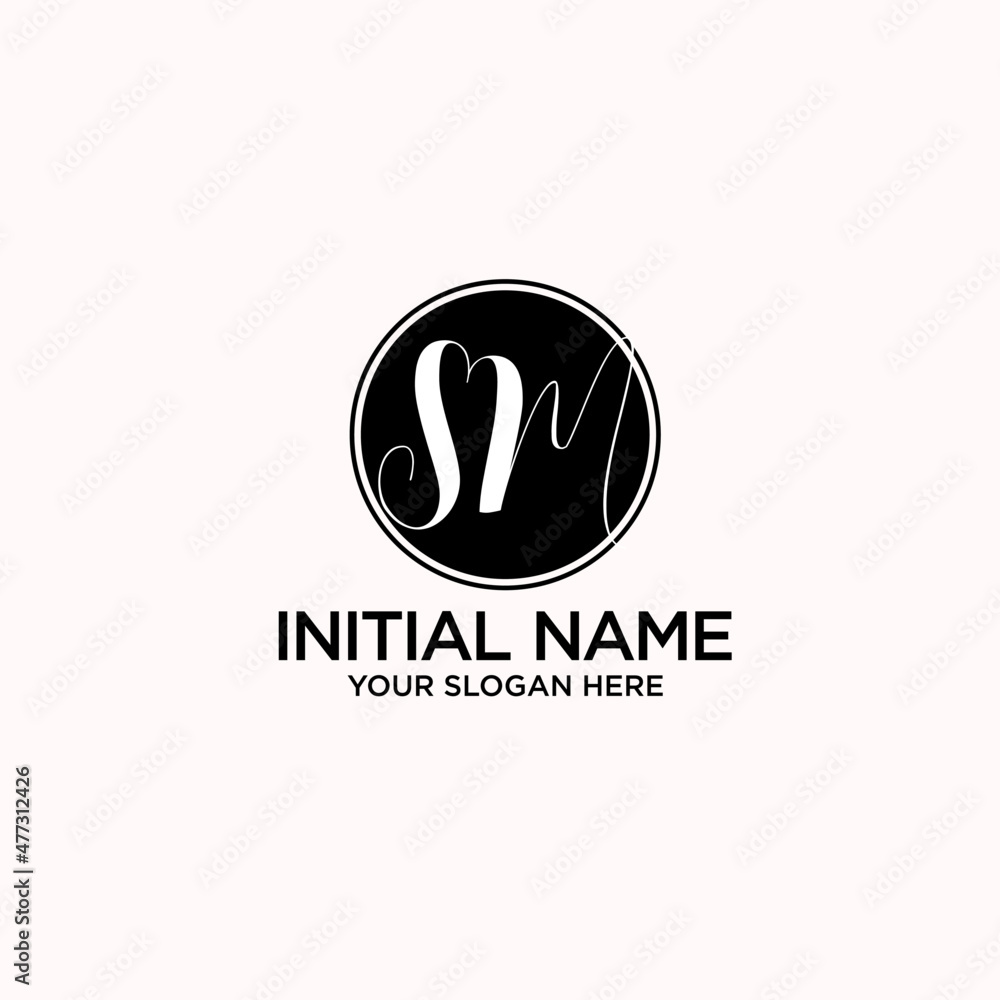 SM monogram logo template vector SM monogram logo template vector