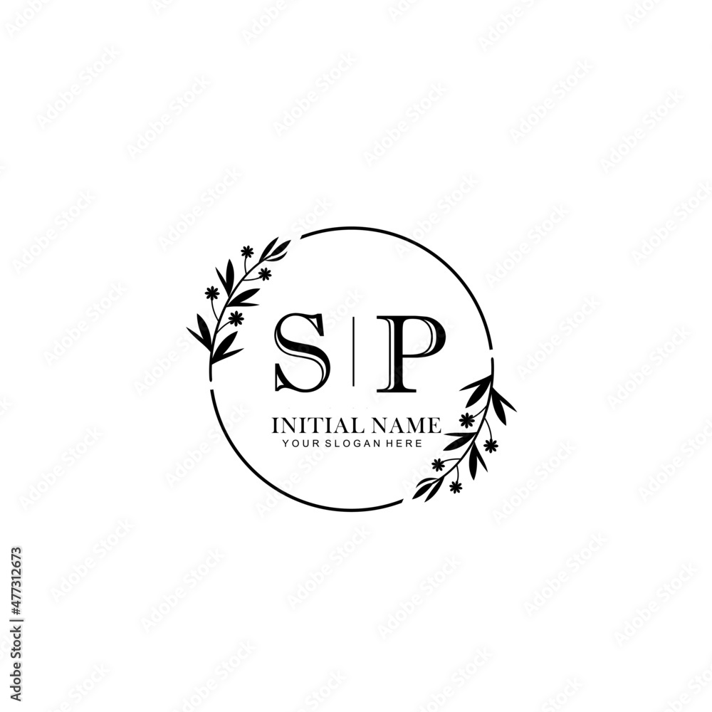 SP Hand drawn wedding monogram logo SP Hand drawn wedding monogram logo