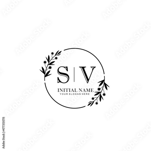 SV Hand drawn wedding monogram logo