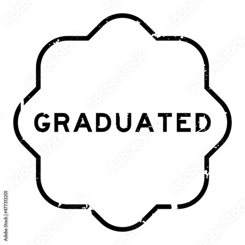 Grunge black graduated word rubber seal stamp on white background