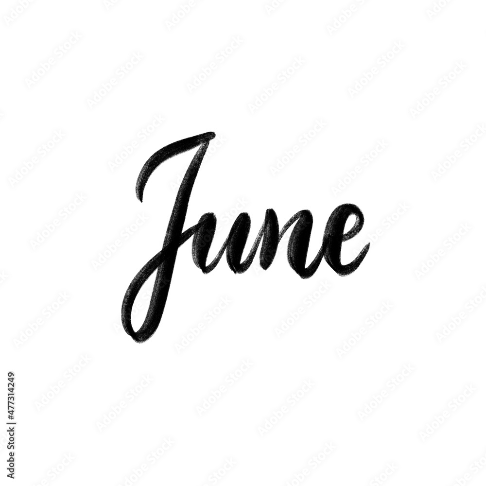 Obraz premium June Handwritten Brushpen Lettering