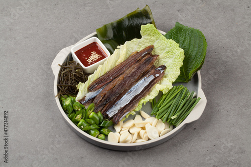 Gwamegi, vegetables, Gwamegi, winter snacks, Pohang catfish, food, Guryong catfish, fish, saury, photo