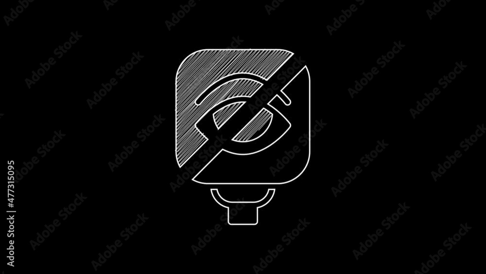 White line Blindness icon isolated on black background. Blind sign. 4K Video motion graphic animation White line Blindness icon isolated on black background. Blind sign. 4K Video motion graphic animation