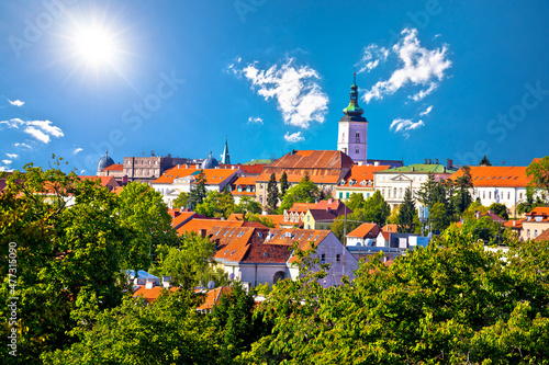 Zagreb historic upper town skyline colorful view