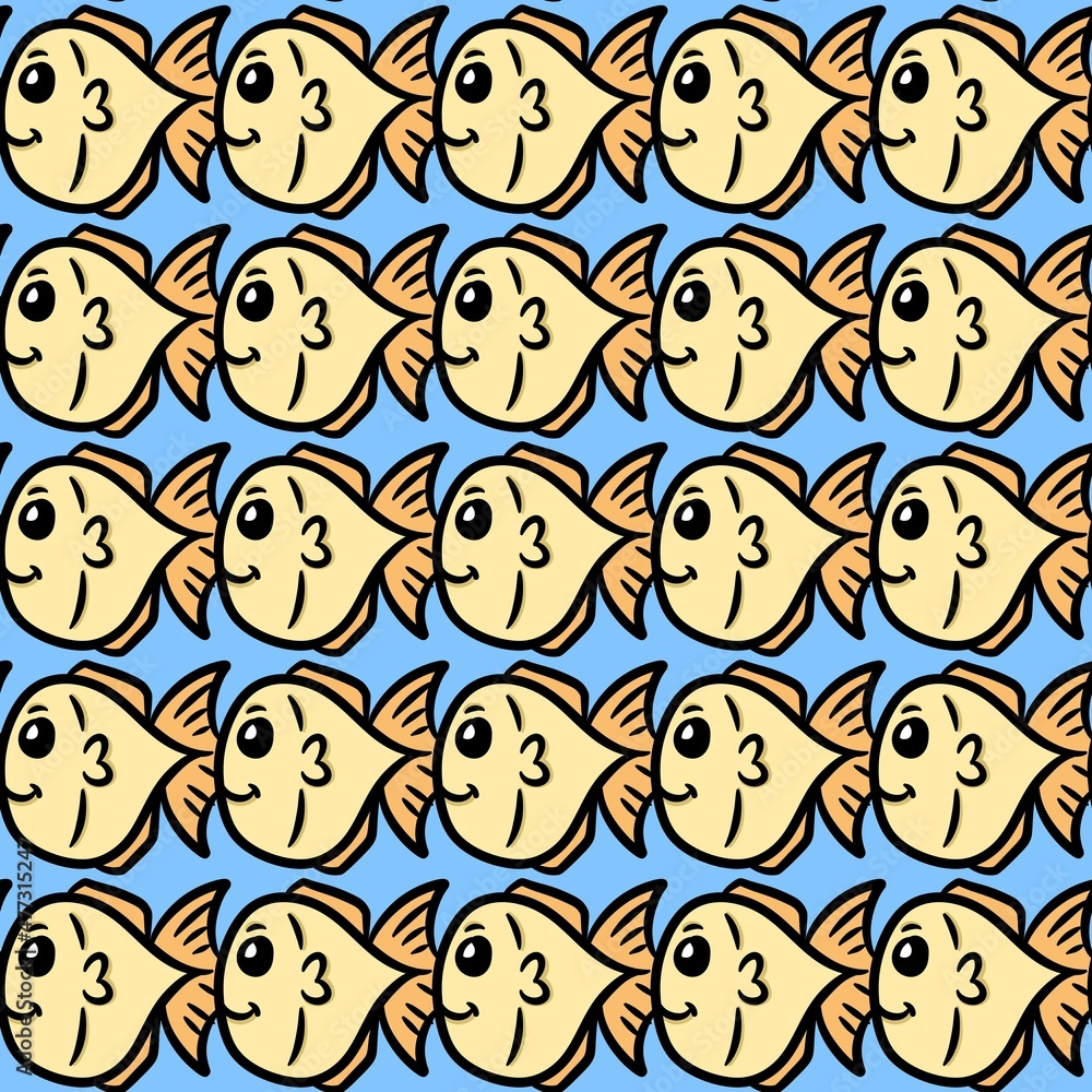 seamless pattern of cute fish cartoon seamless pattern of cute fish cartoon