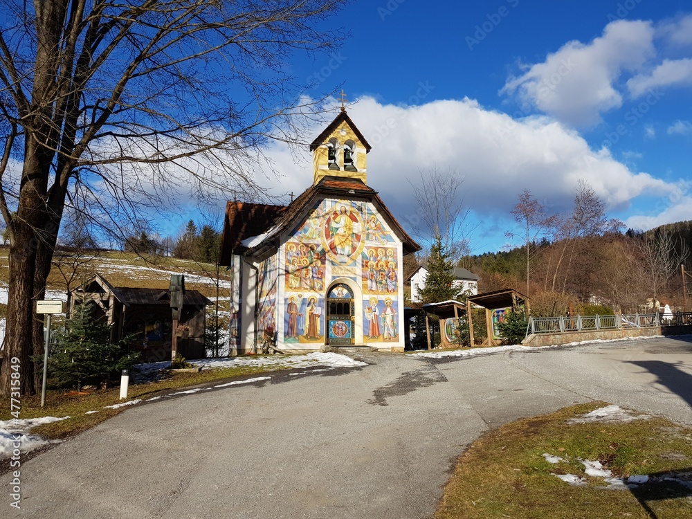 Das Adventdorf mit der Kapelle von Franz Weiß in der Lipizzanerheimat