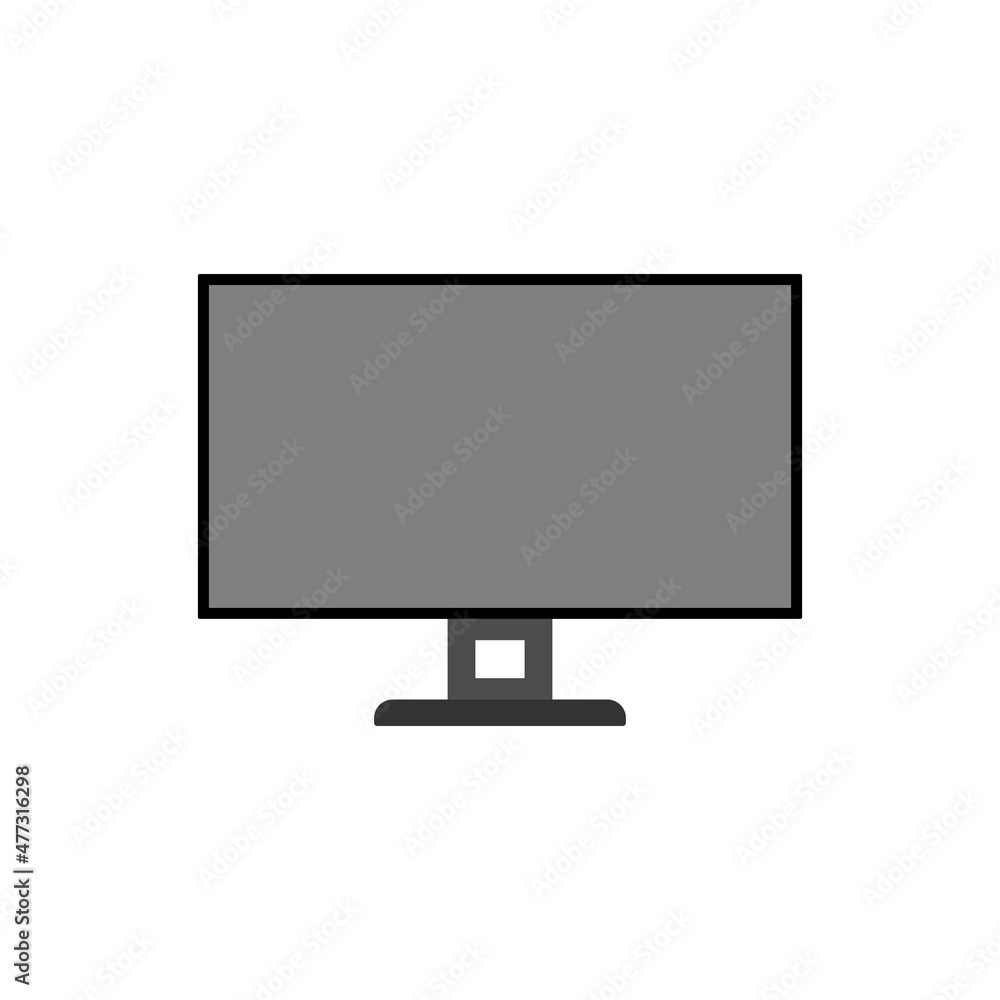 The icon of a modern computer monitor on a white background. The icon of a modern computer monitor on a white background.
