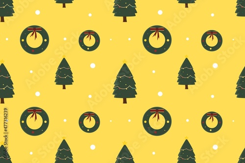Christmas Natal Tree Seamless Pattern