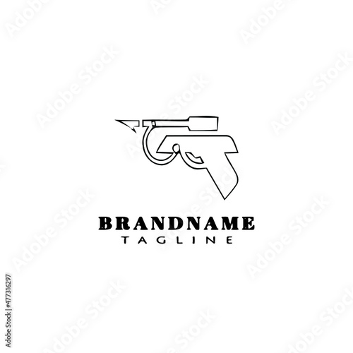 spearfishing gun logo icon design template vector
